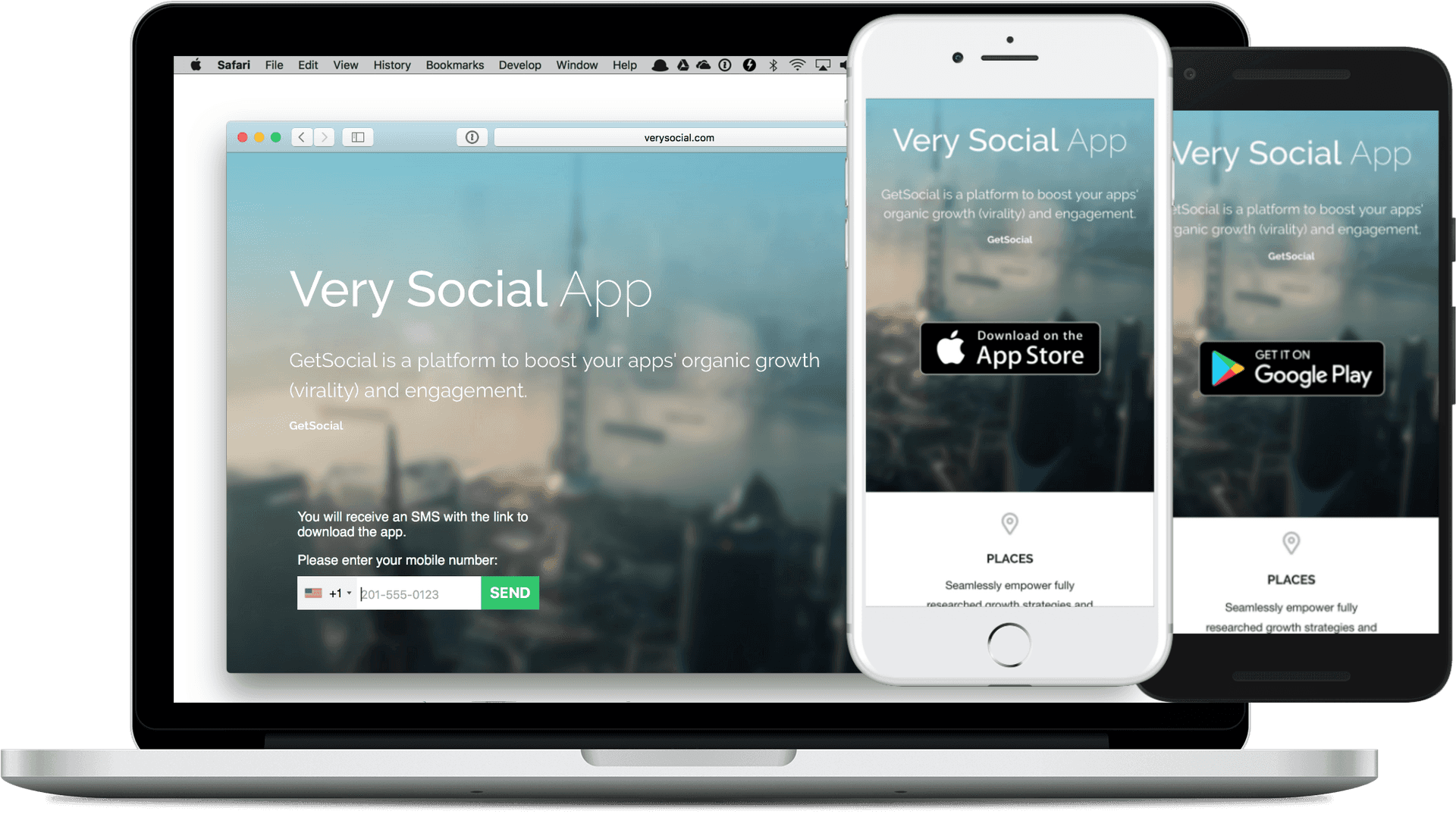 Very Social App Promotion Mockup PNG
