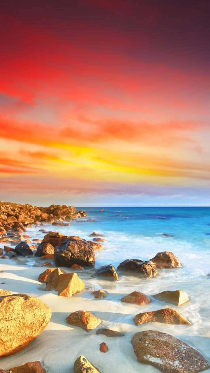 Very Wonderful Sunset From The Ocean Wallpaper