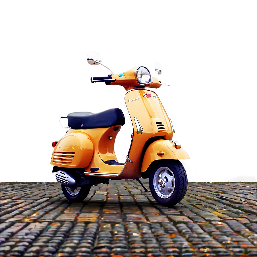 Vespa On Cobblestone Street Png 06252024 PNG