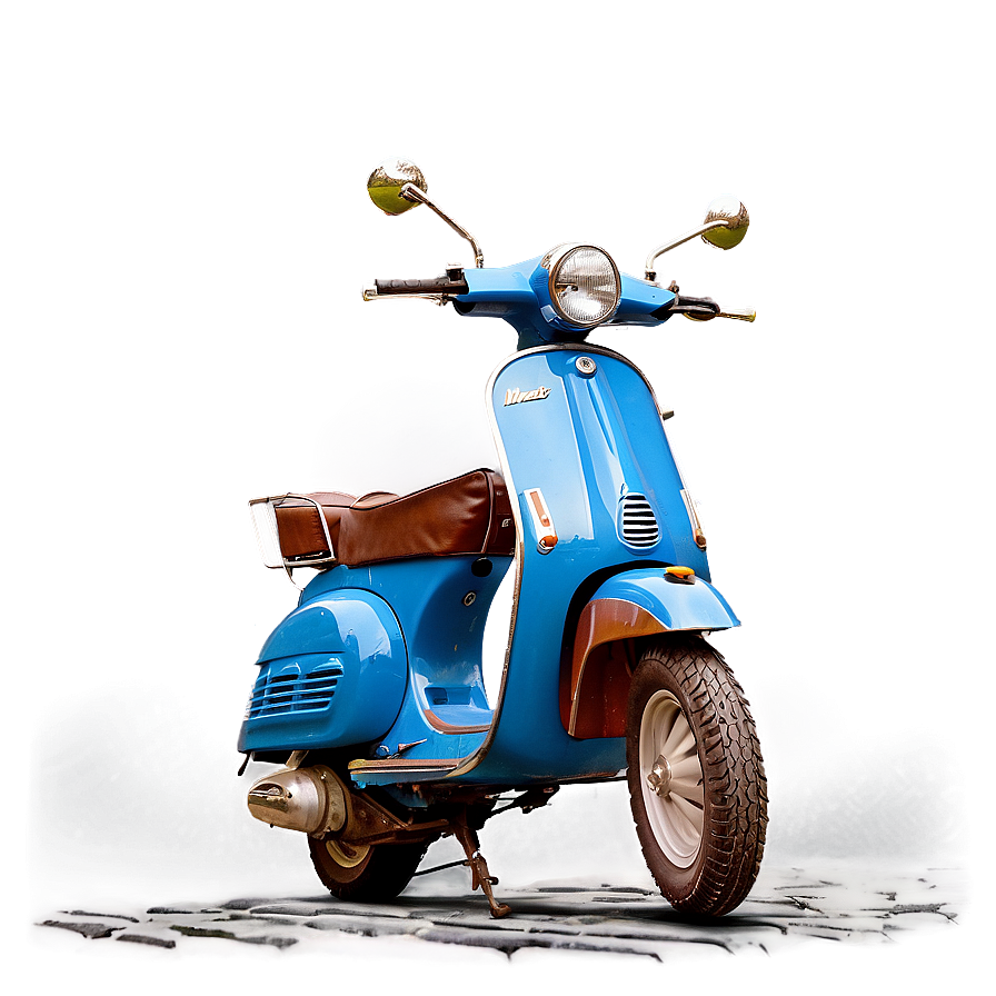 Vespa On Cobblestone Street Png Ghc PNG