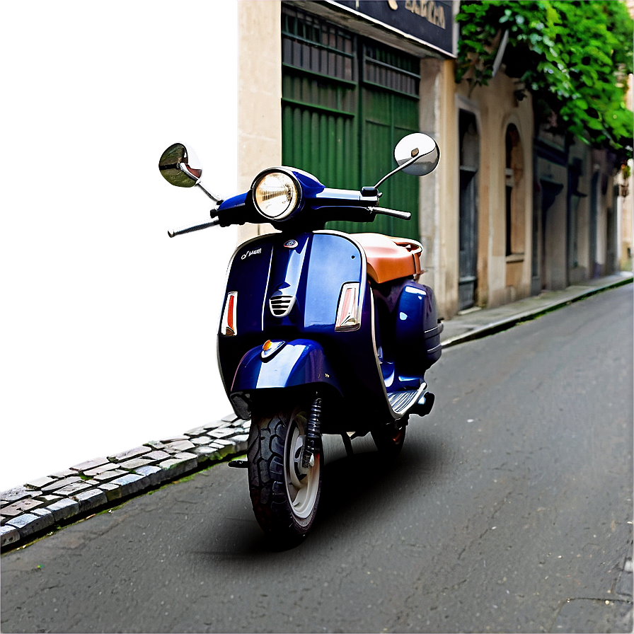 Vespa On Cobblestone Street Png Nrx29 PNG