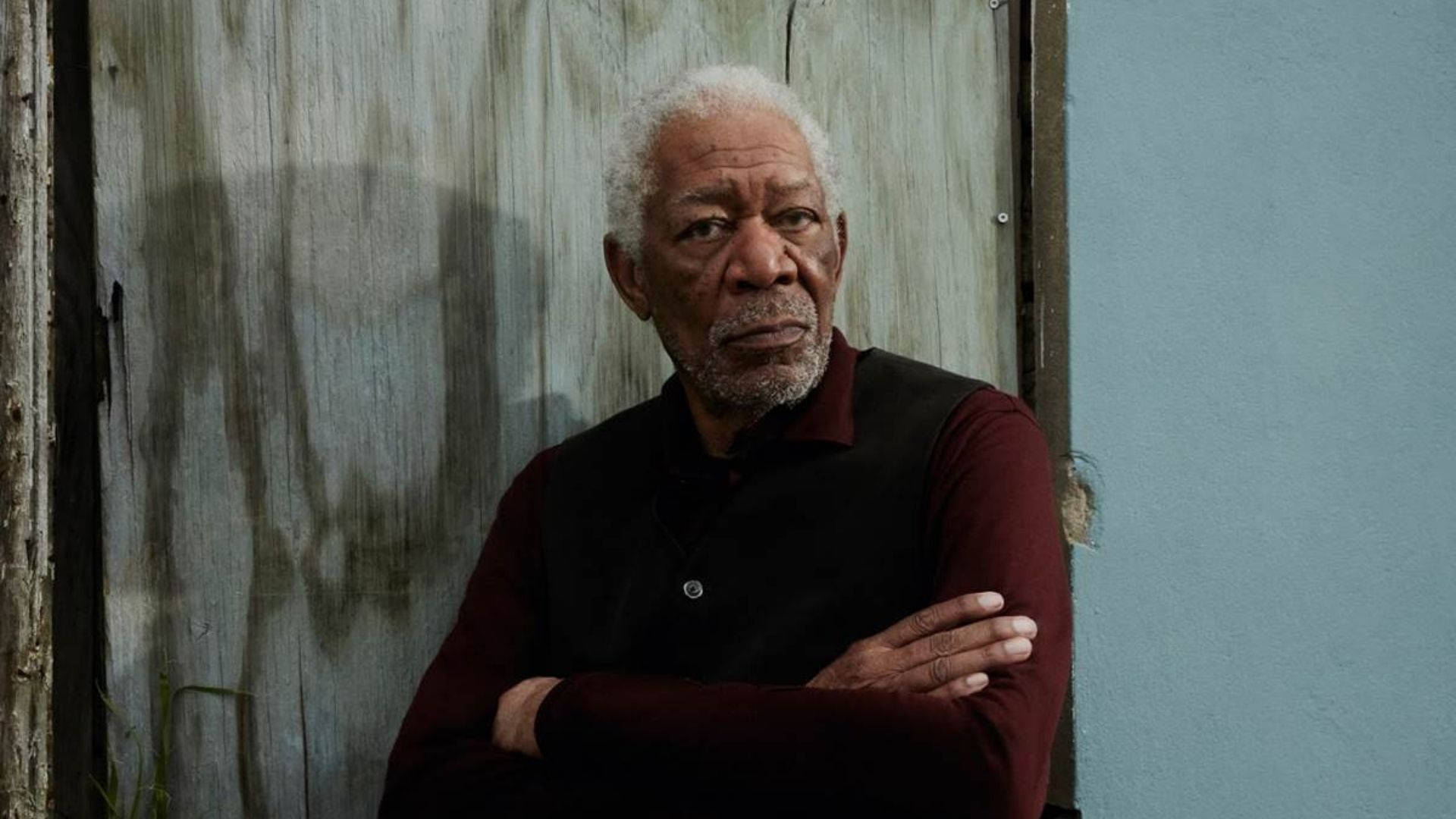 Veteran Skuespiller Morgan Freeman's Damask Tapet Wallpaper