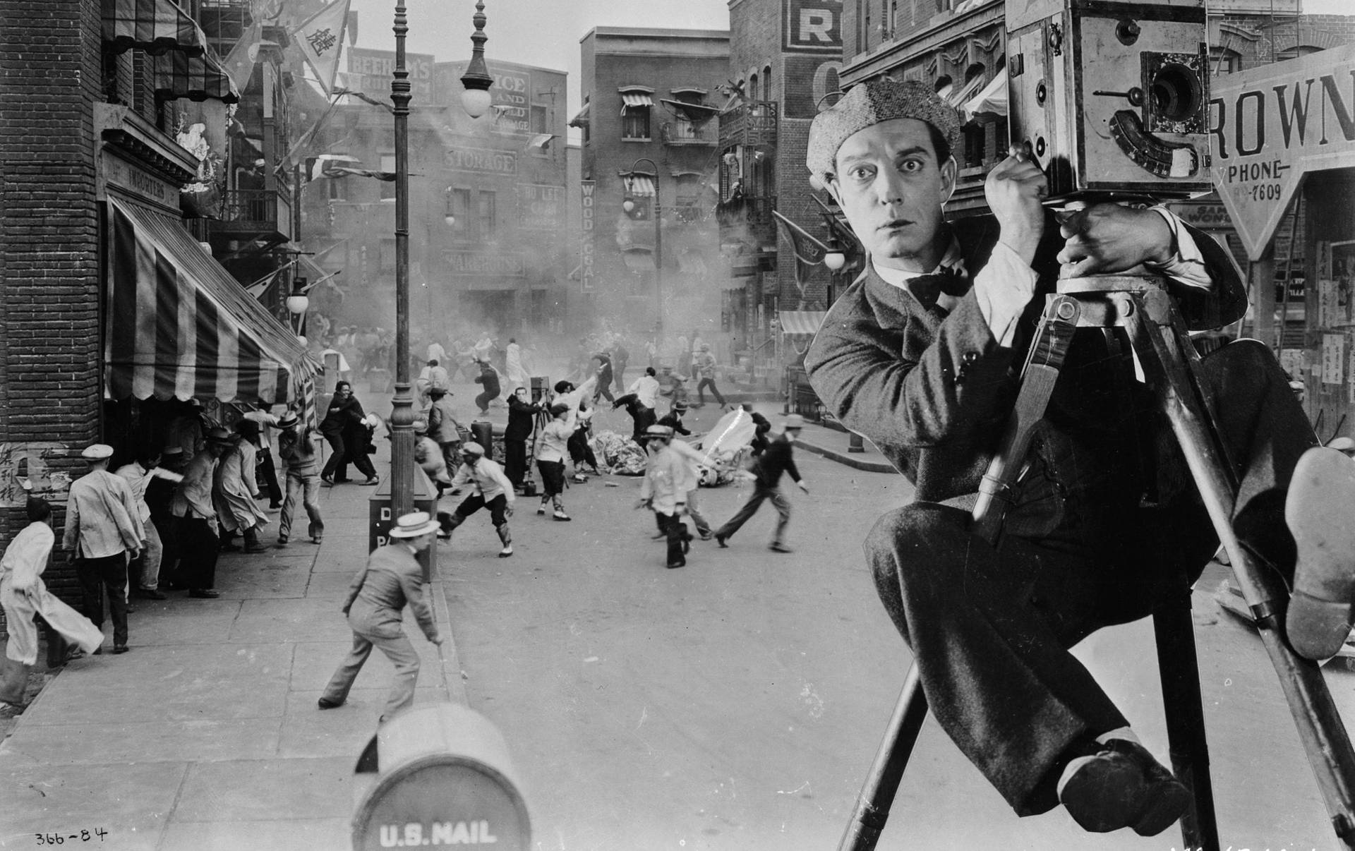 Veteran Buster Keaton Cinema Skuespiller Sketch Wallpaper