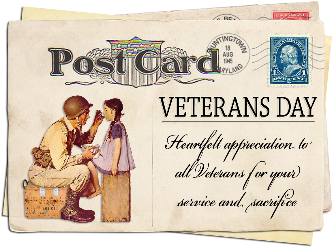 Veterans Day Appreciation Postcard PNG