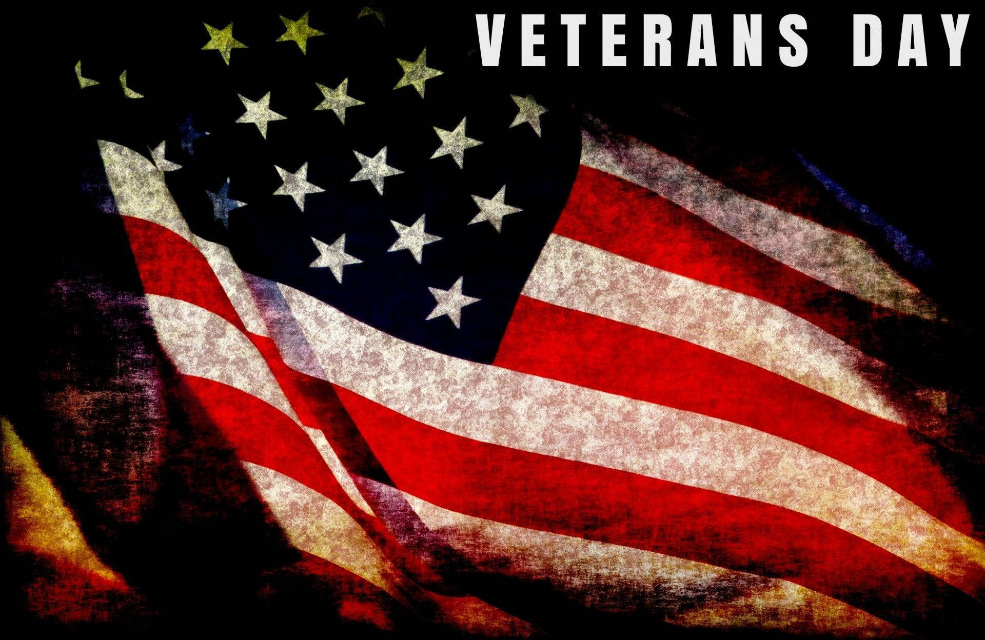 Veterans Day Flag And Text Wallpaper