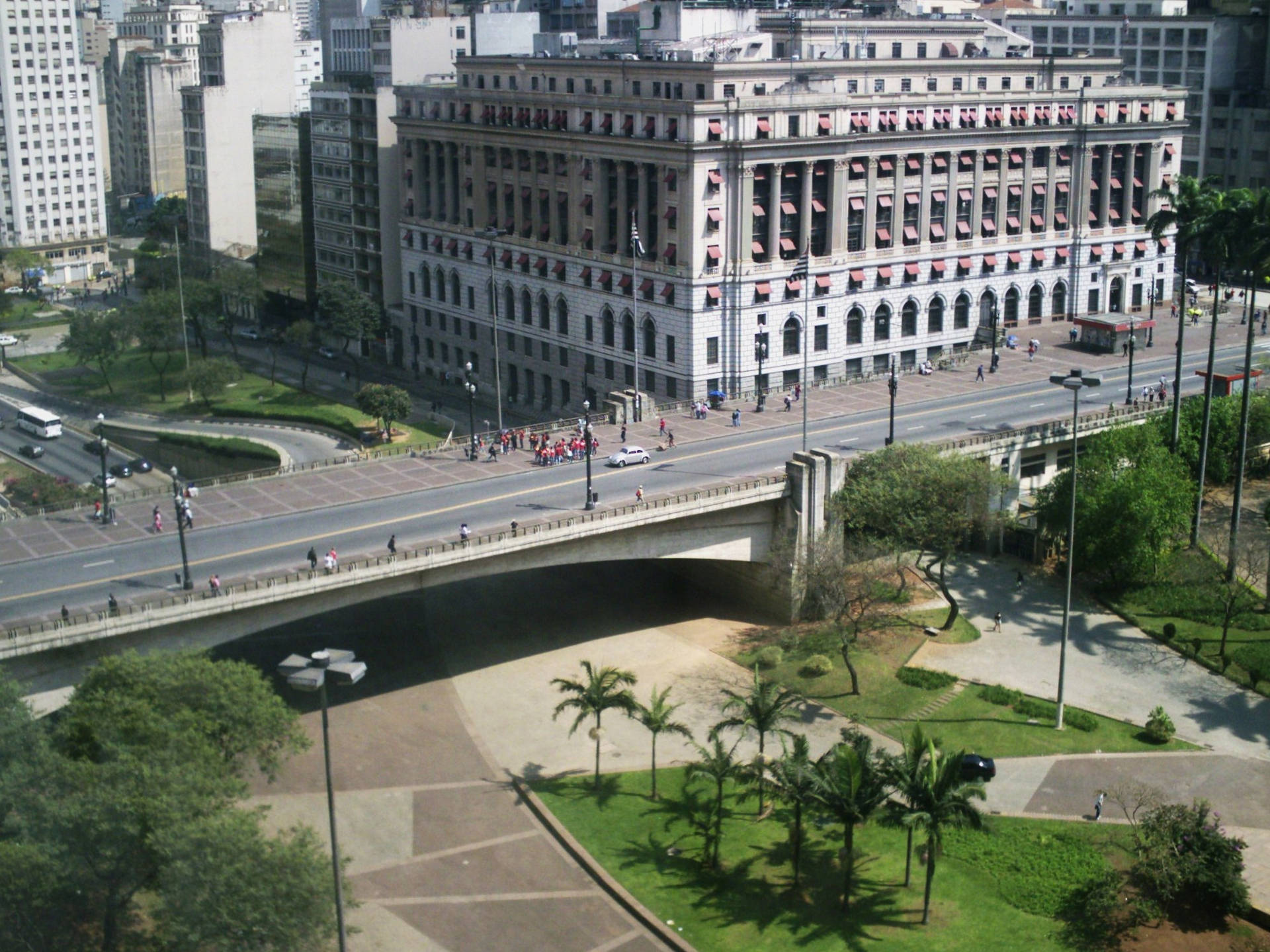 Viaduto Do Cha Sao Paulo Brazil Aerial Background