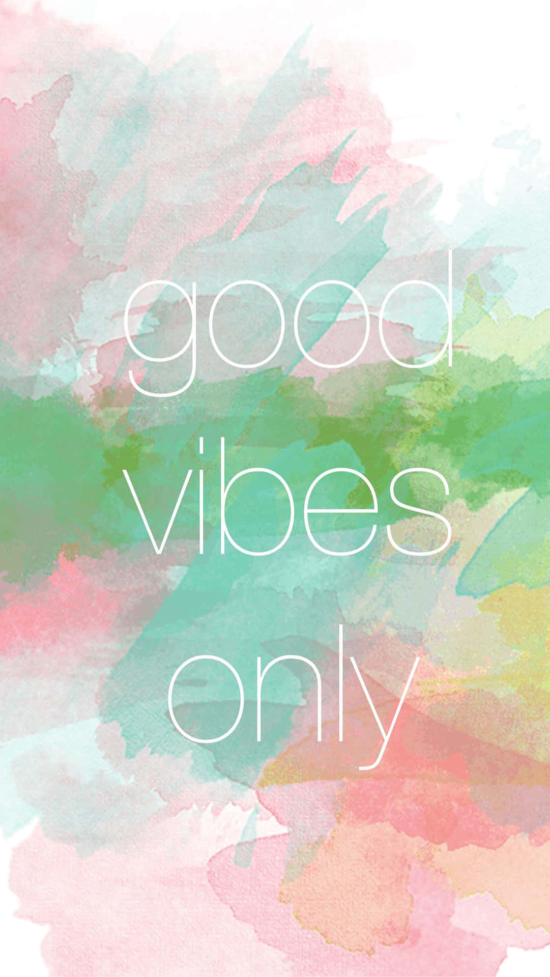 Colorful Watercolor Good Vibes Iphone Wallpaper