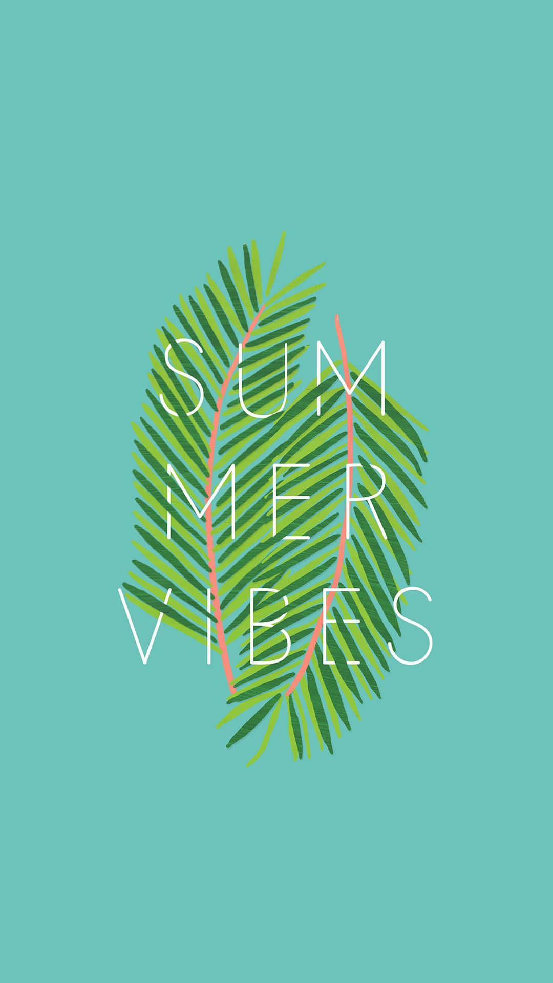 Palmblättersommer Vibes Iphone Wallpaper