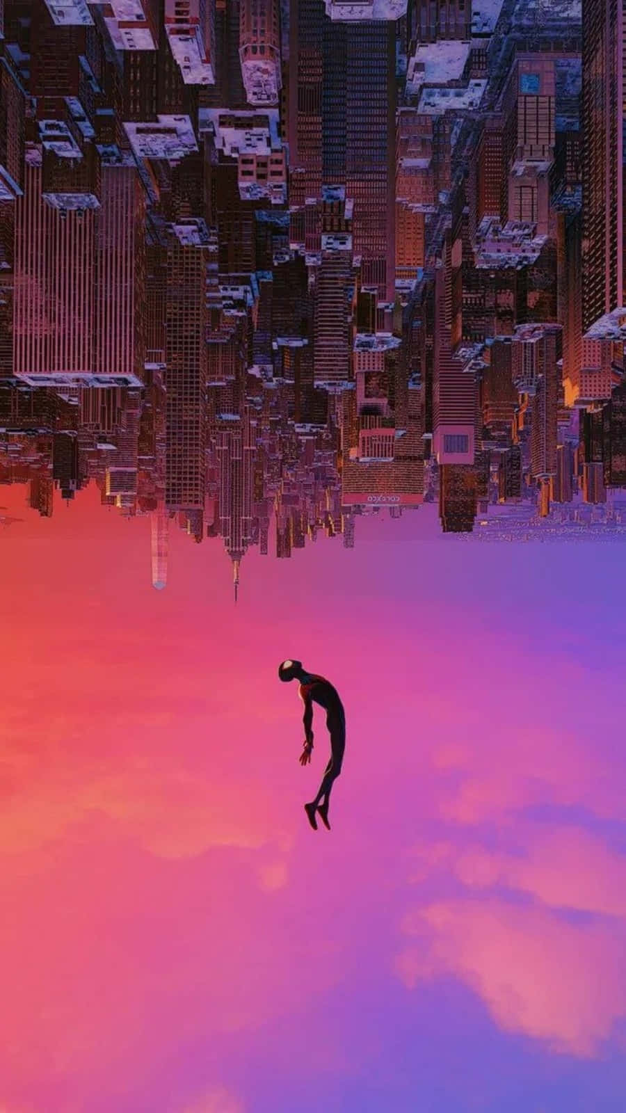 A Man Is Jumping Over A City At Sunset