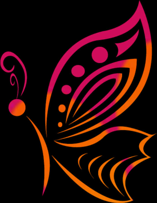 Vibrant Abstract Butterfly PNG