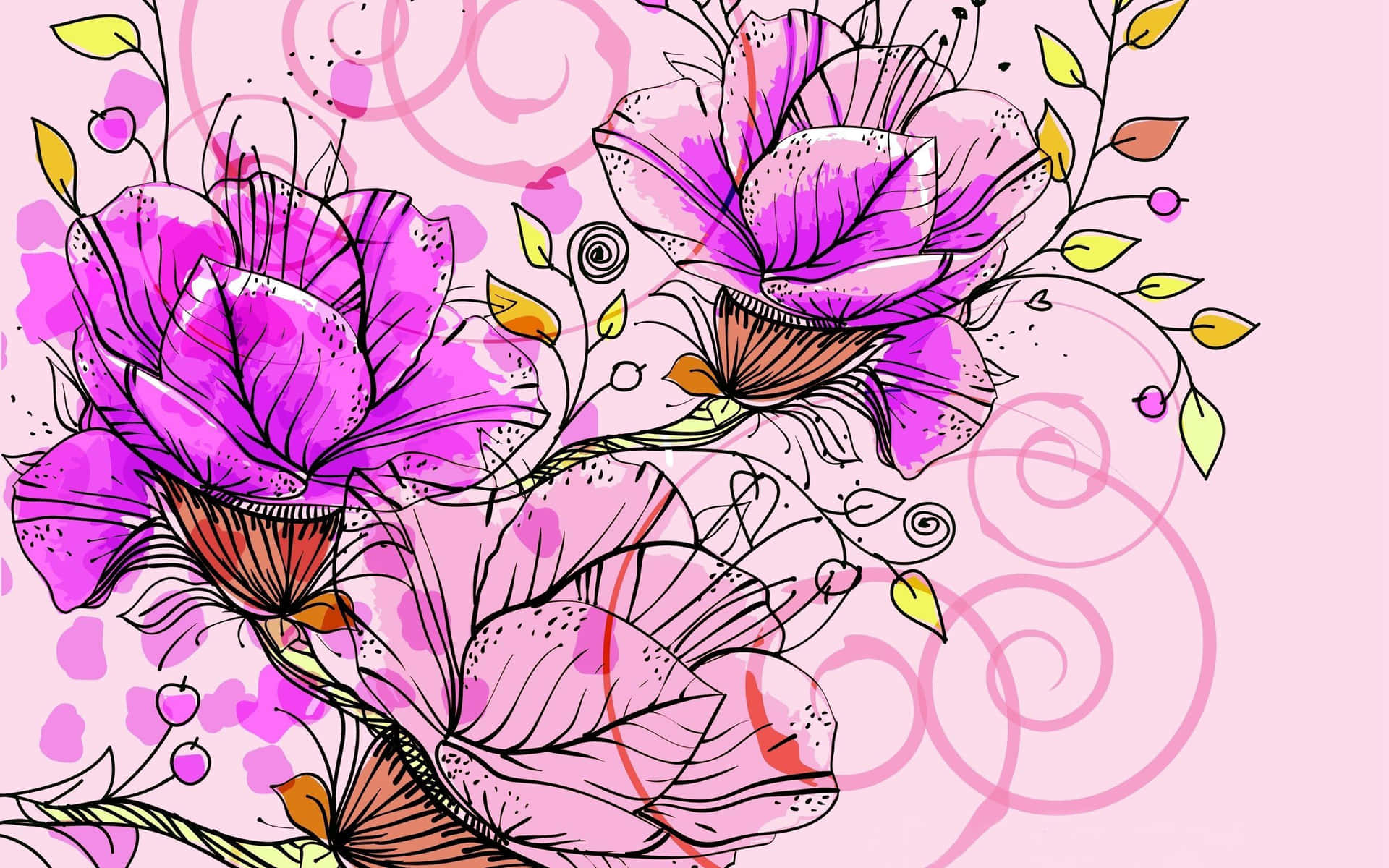 Vibrant_ Abstract_ Floral_ Artwork Wallpaper