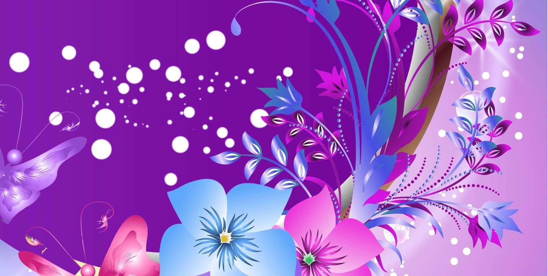 Vibrant Abstract Floral Design Wallpaper