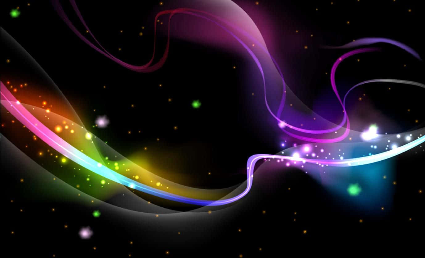 Vibrant_ Abstract_ Light_ Ribbons_ Background Wallpaper