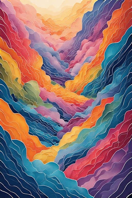 Vibrant Abstract Paper Cutouts 8k Wallpaper
