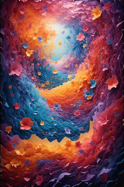 Vibrant Abstract Paper Cutouts 8k Wallpaper