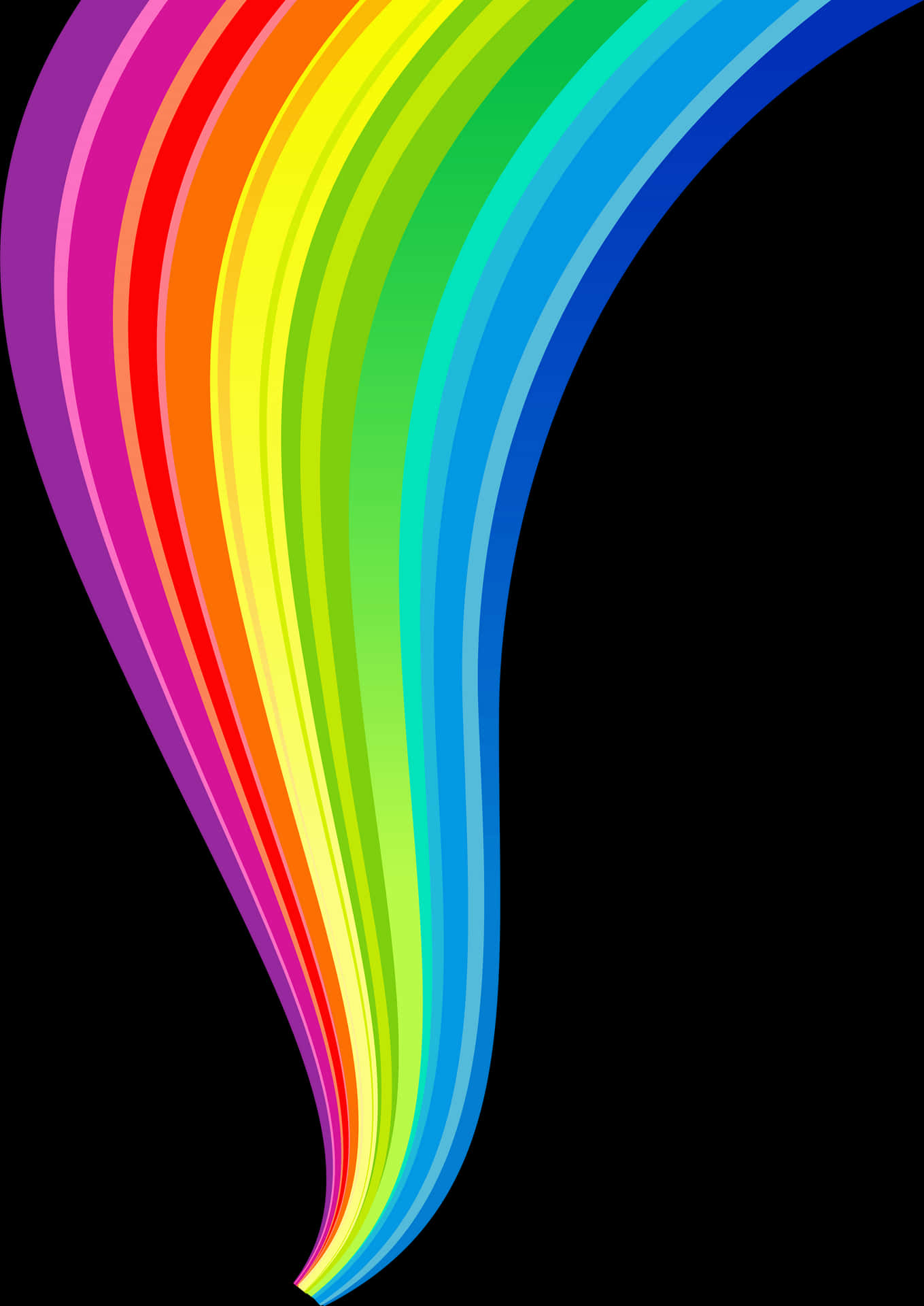Vibrant Abstract Rainbow Curve PNG