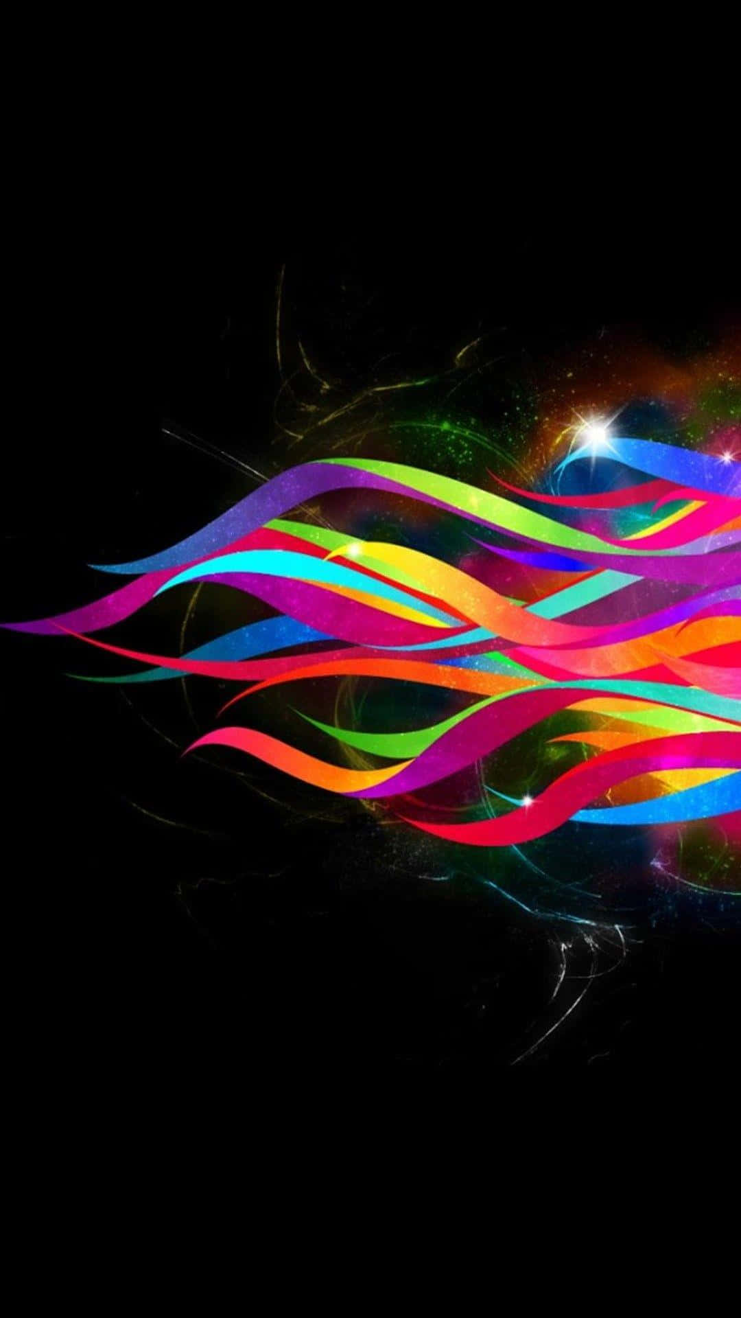 Vibrant Abstract Ribbon Waves Wallpaper