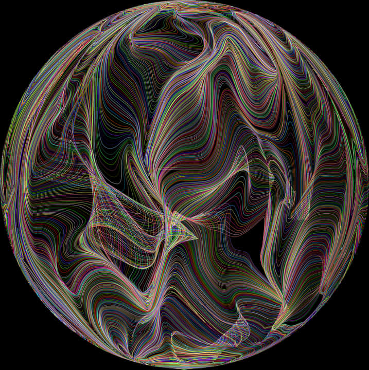 Vibrant Abstract Sphere PNG