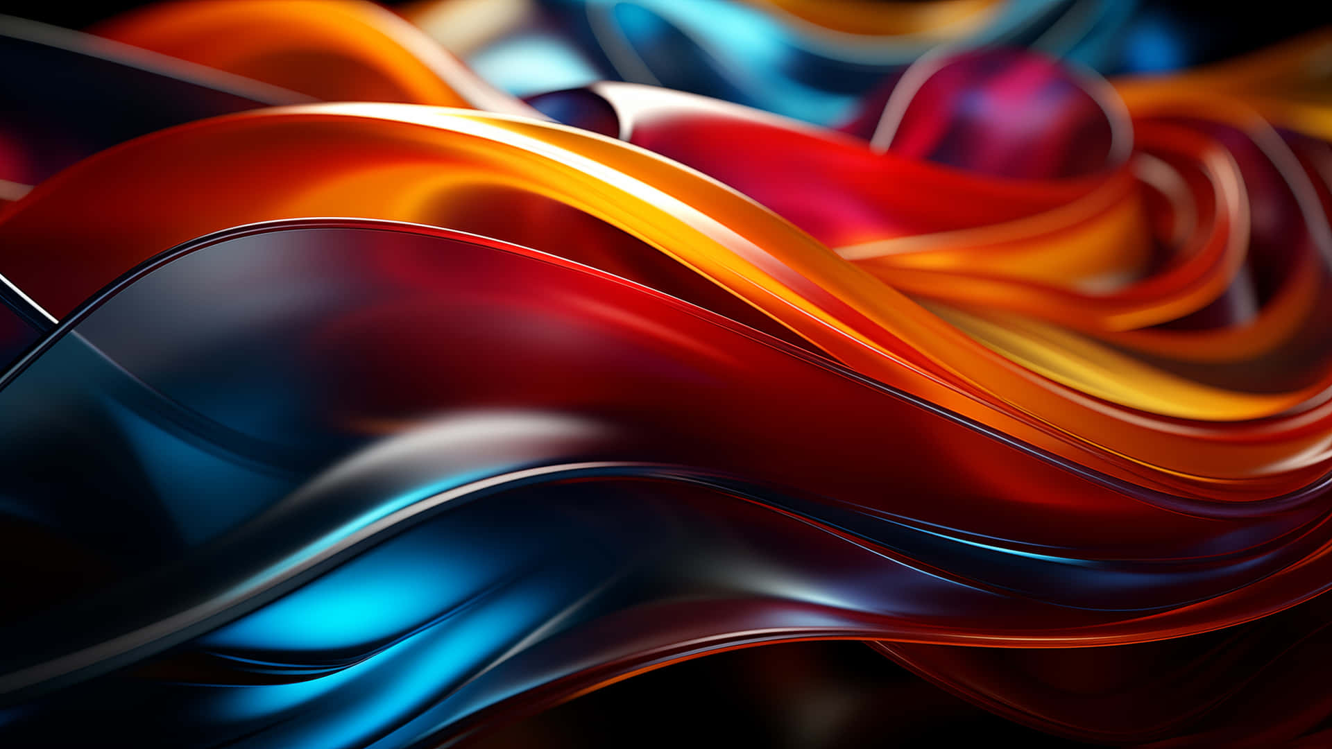 Vibrant Abstract Waves Wallpaper
