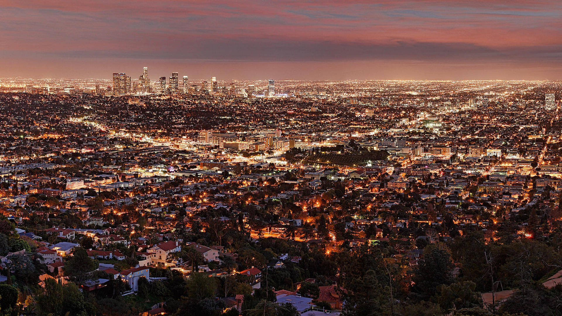 Vibrant luftfoto af Los Angeles 4K Tapet Wallpaper