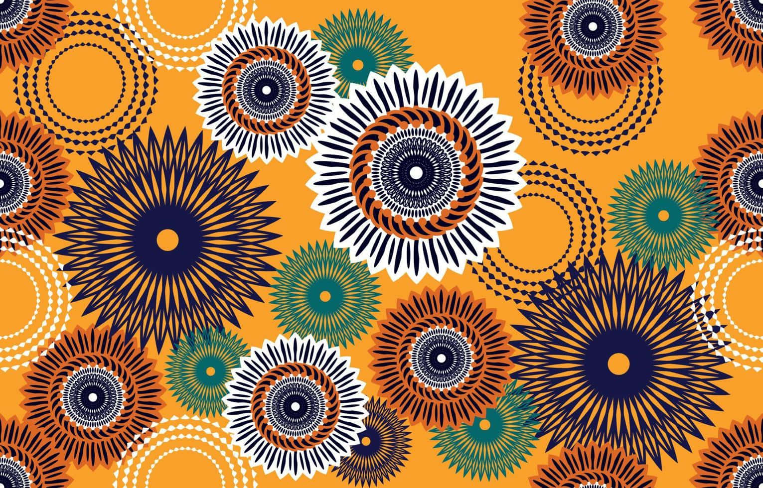 Vibrant African Print Pattern Wallpaper