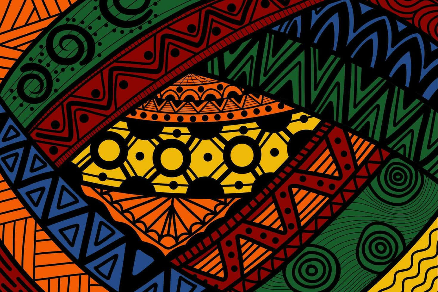 Vibrant African Print Patterns Wallpaper