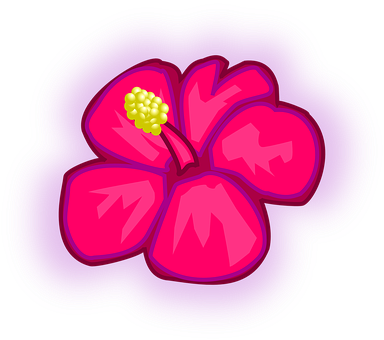 Vibrant Animated Hibiscus Flower PNG