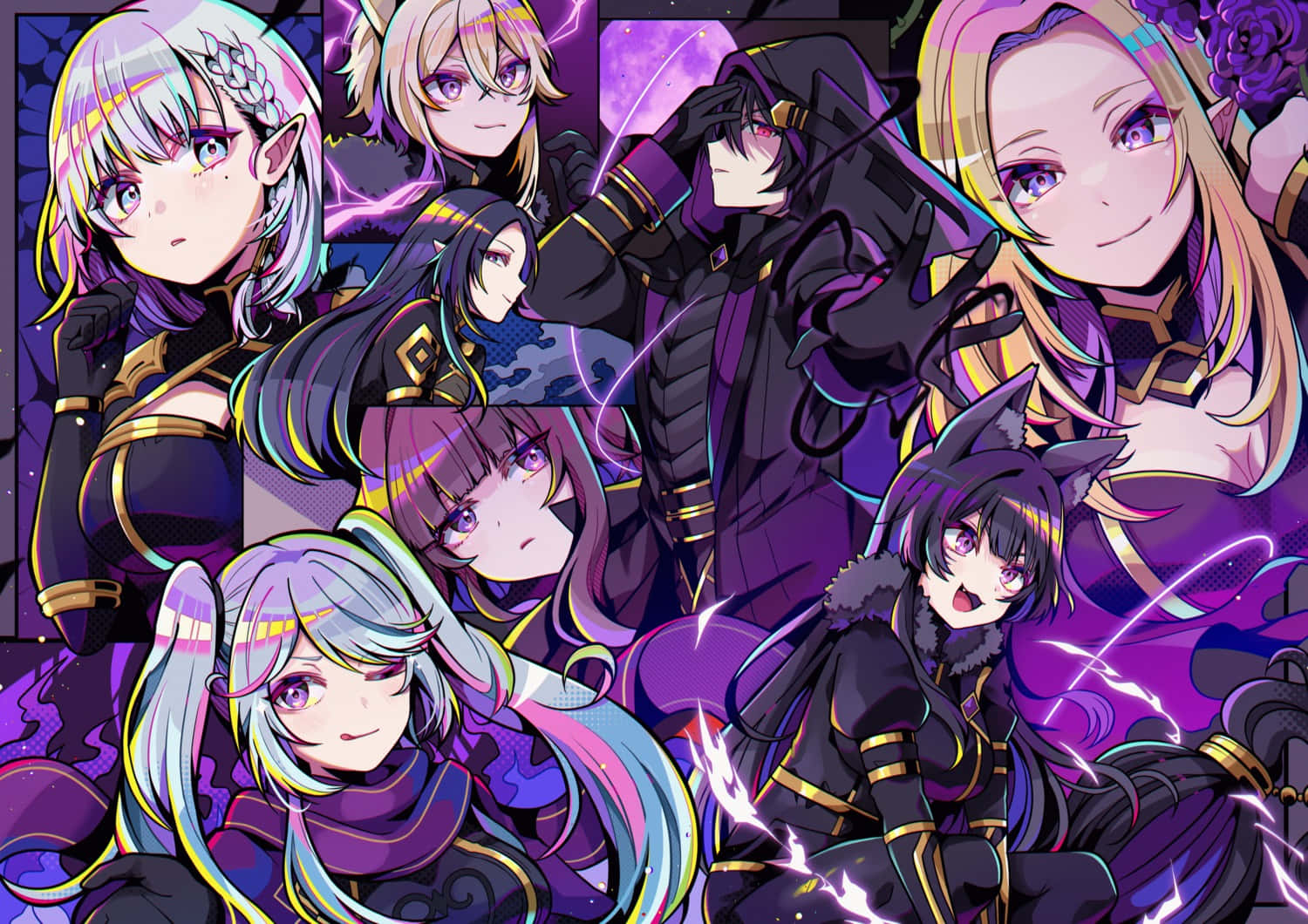 Vibrant Anime Characters Collage Wallpaper