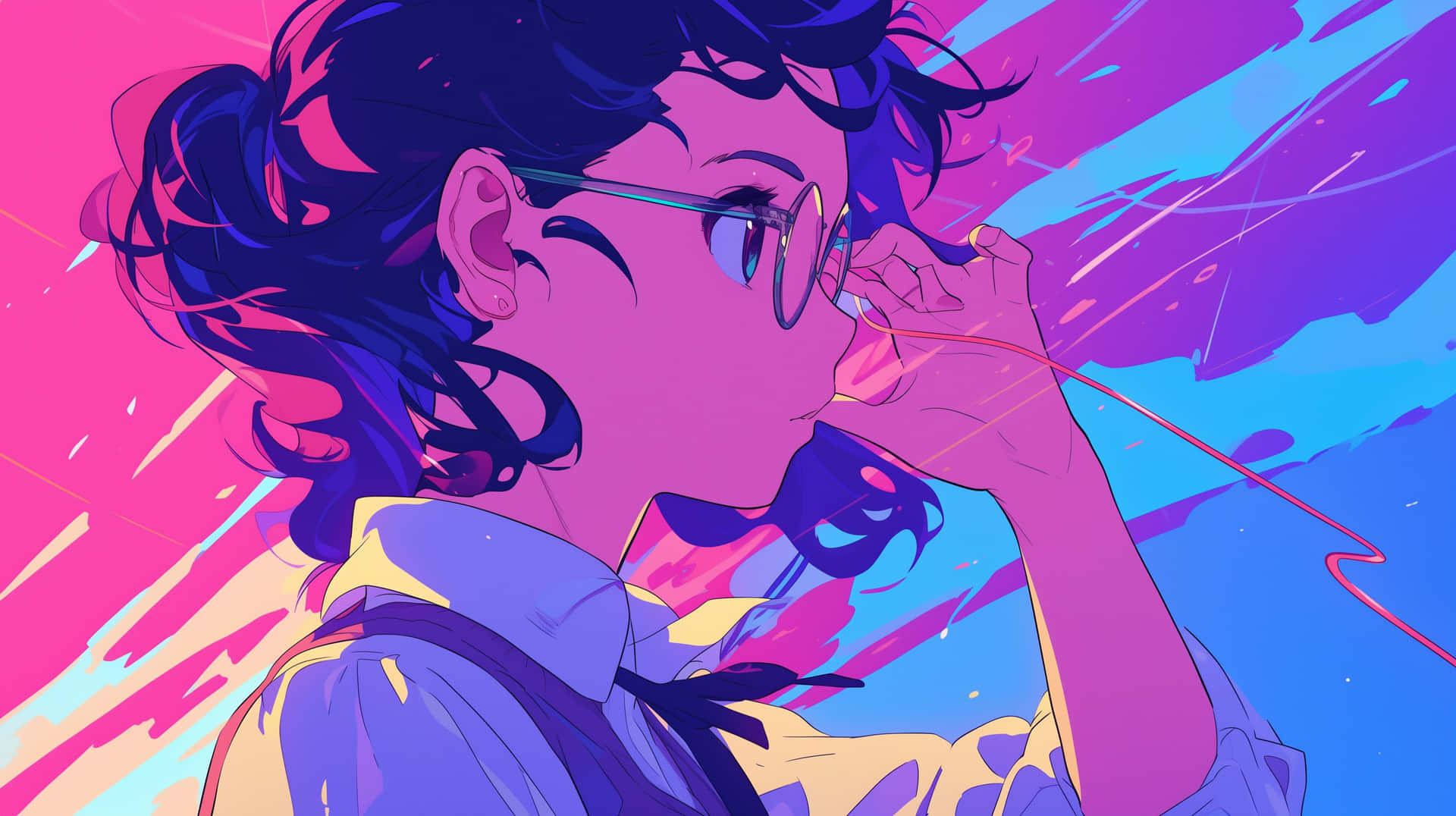 Vibrant Anime Girl Profile Wallpaper
