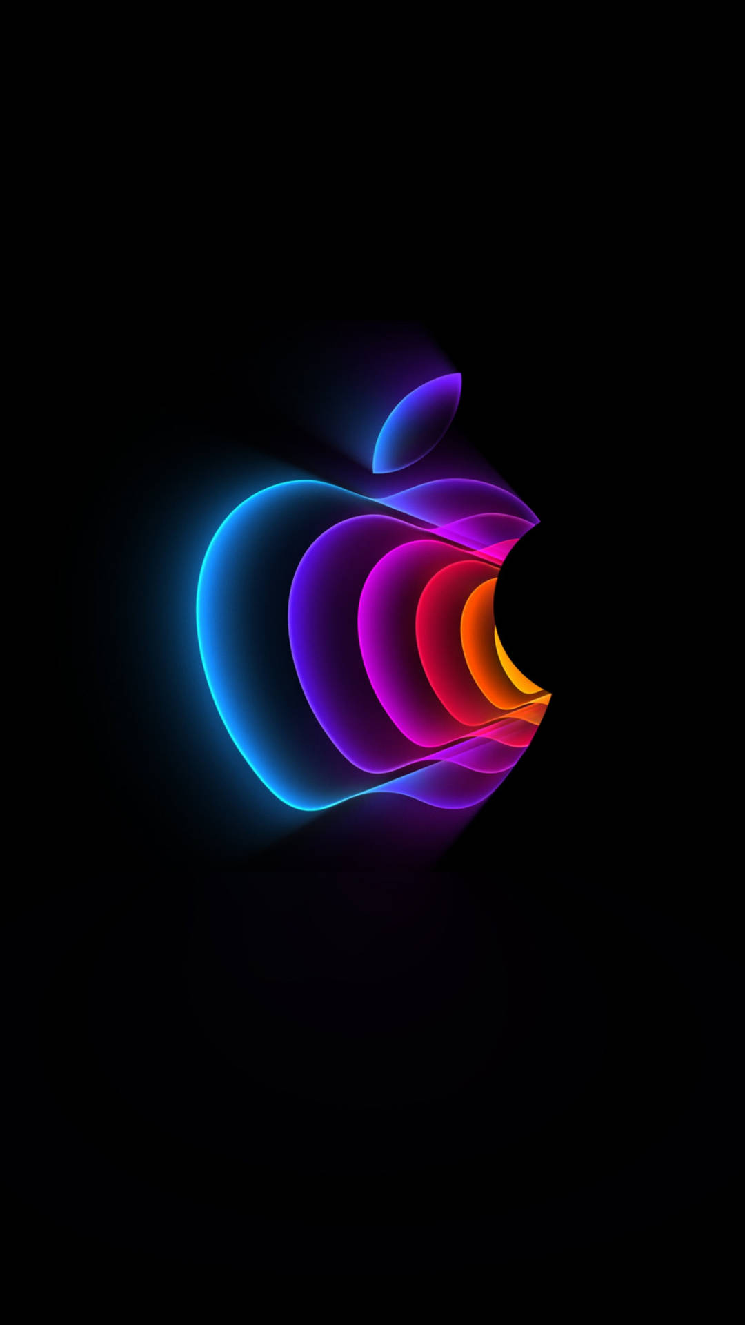 Vibrant Apple Logo In Solid Black Wallpaper