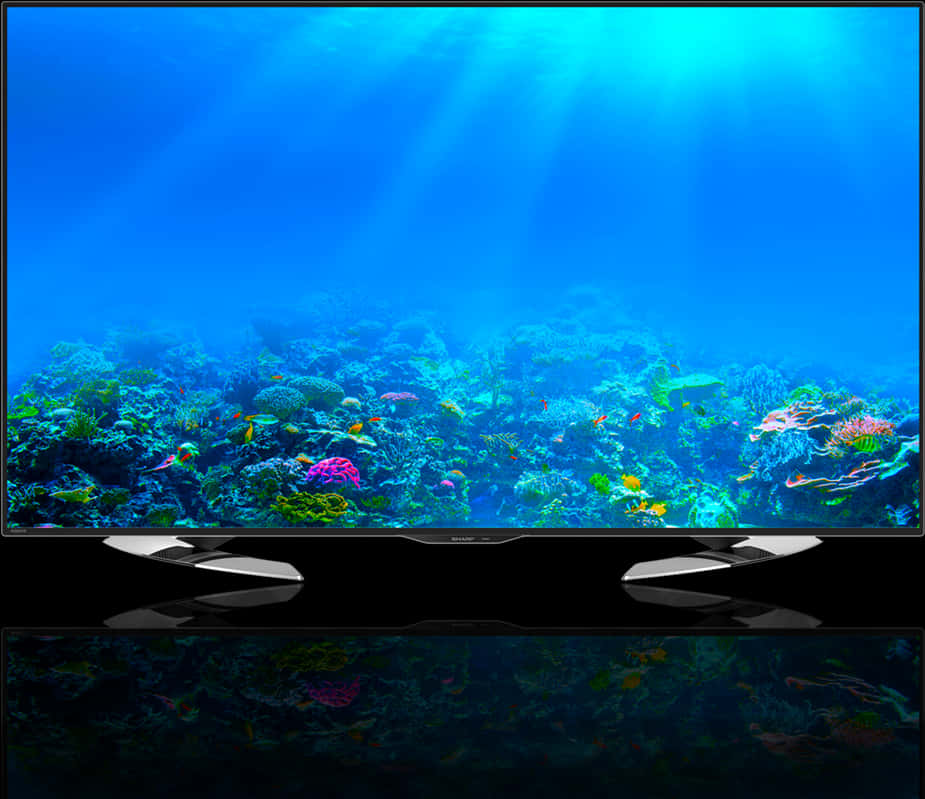 Vibrant Aquarium Displayon L E D T V PNG
