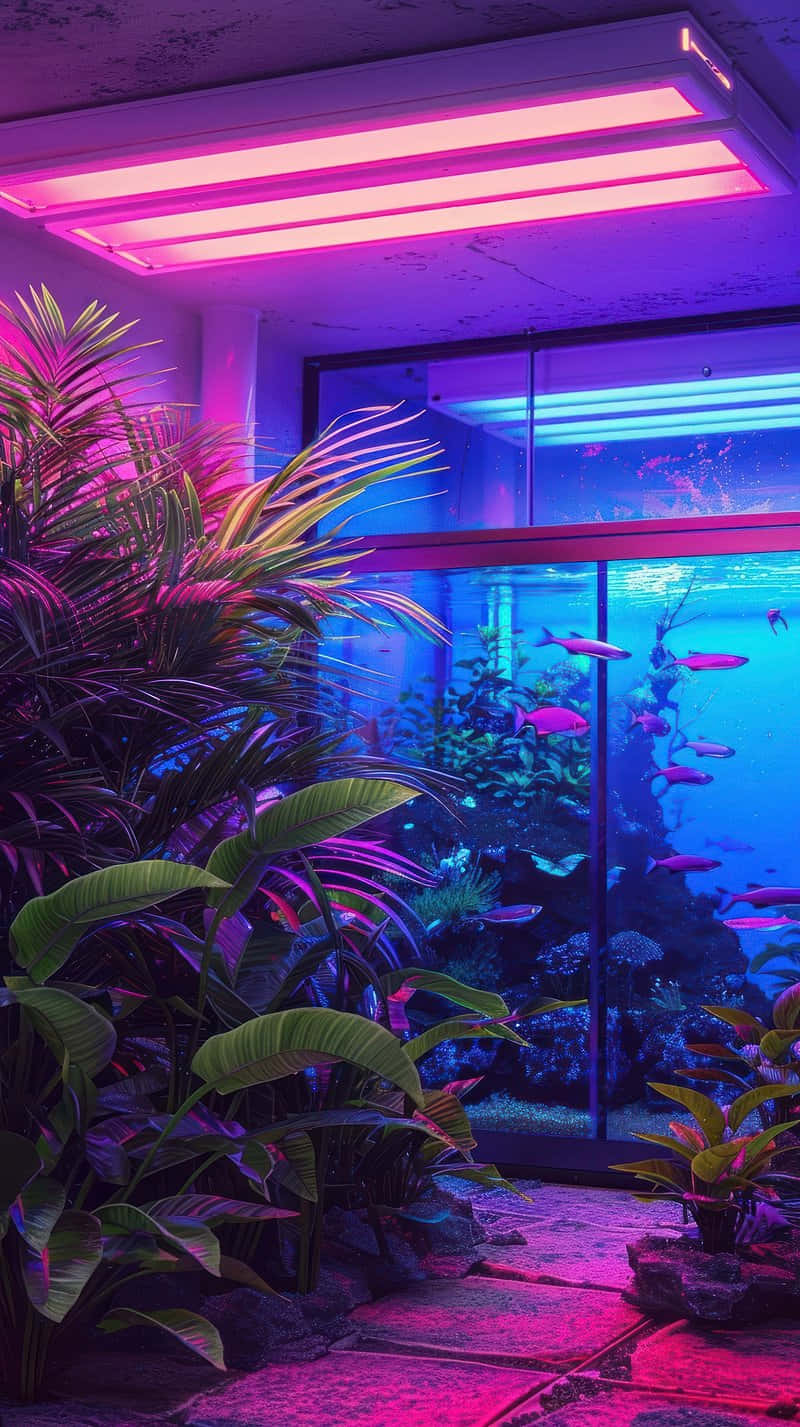 Vibrant Aquarium Gloed Achtergrond