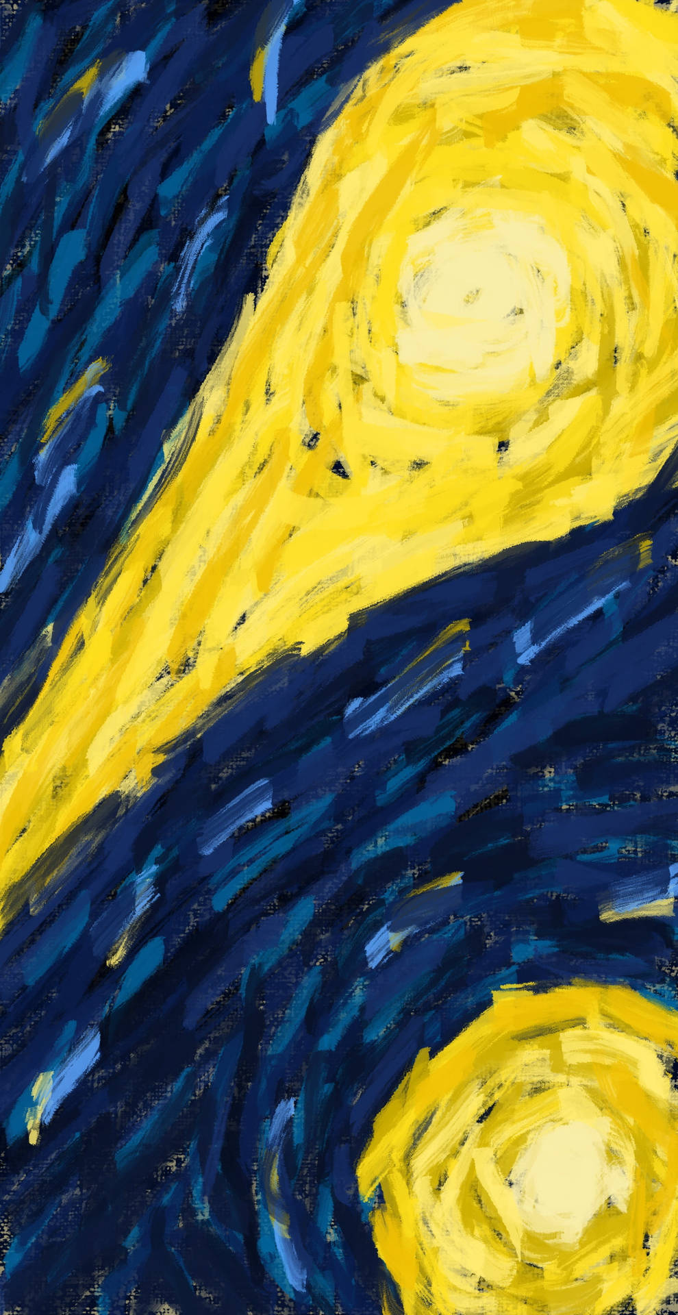 Van Gogh Stjerneklar Nat 1650 X 3200 Wallpaper