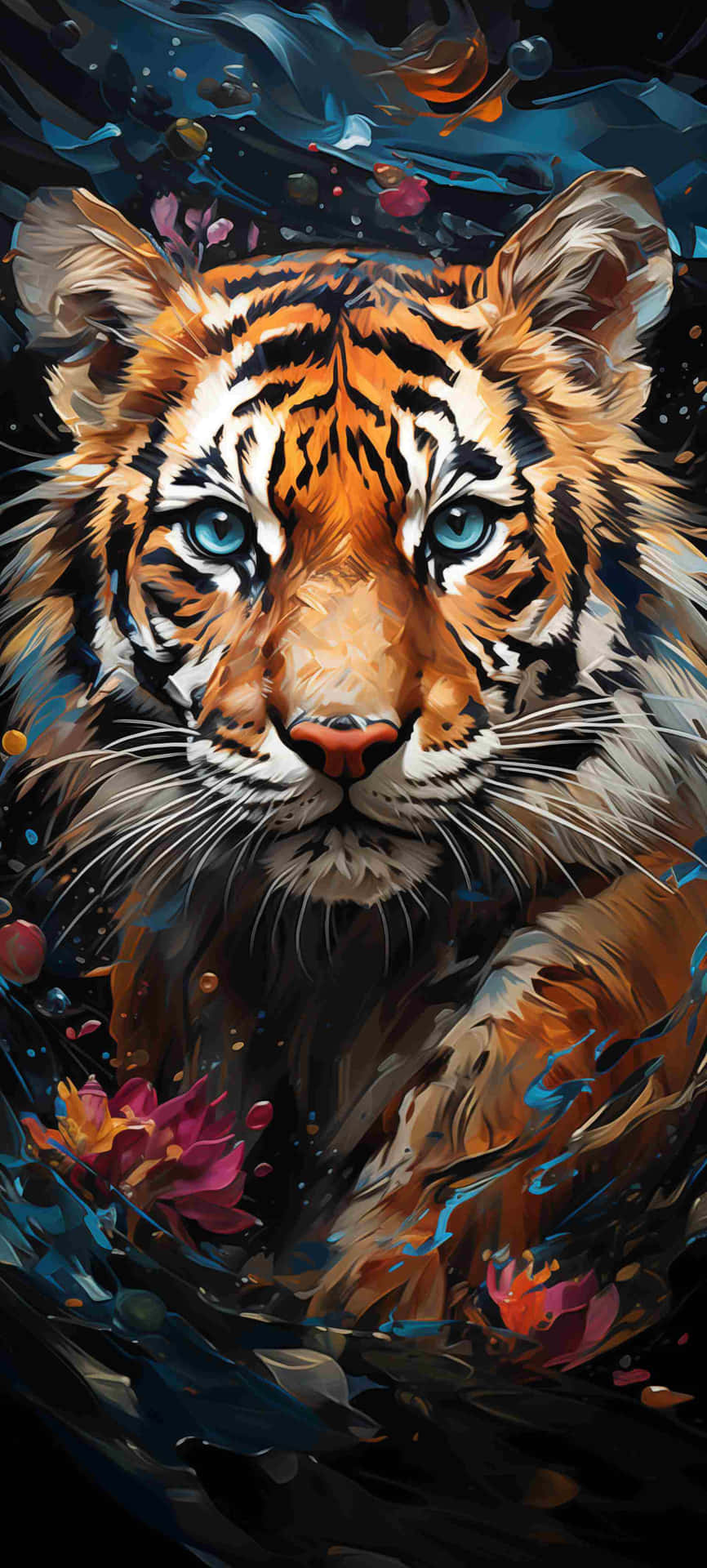 Vibrant Kunstnerisk Bengal Tiger Bakgrunnsbildet