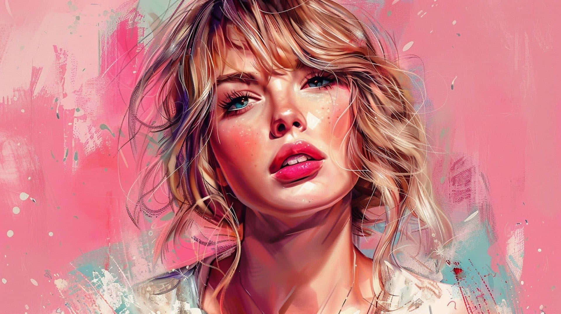 Vibrant_ Artistic_ Portrait_of_ Taylor_ Swift Wallpaper