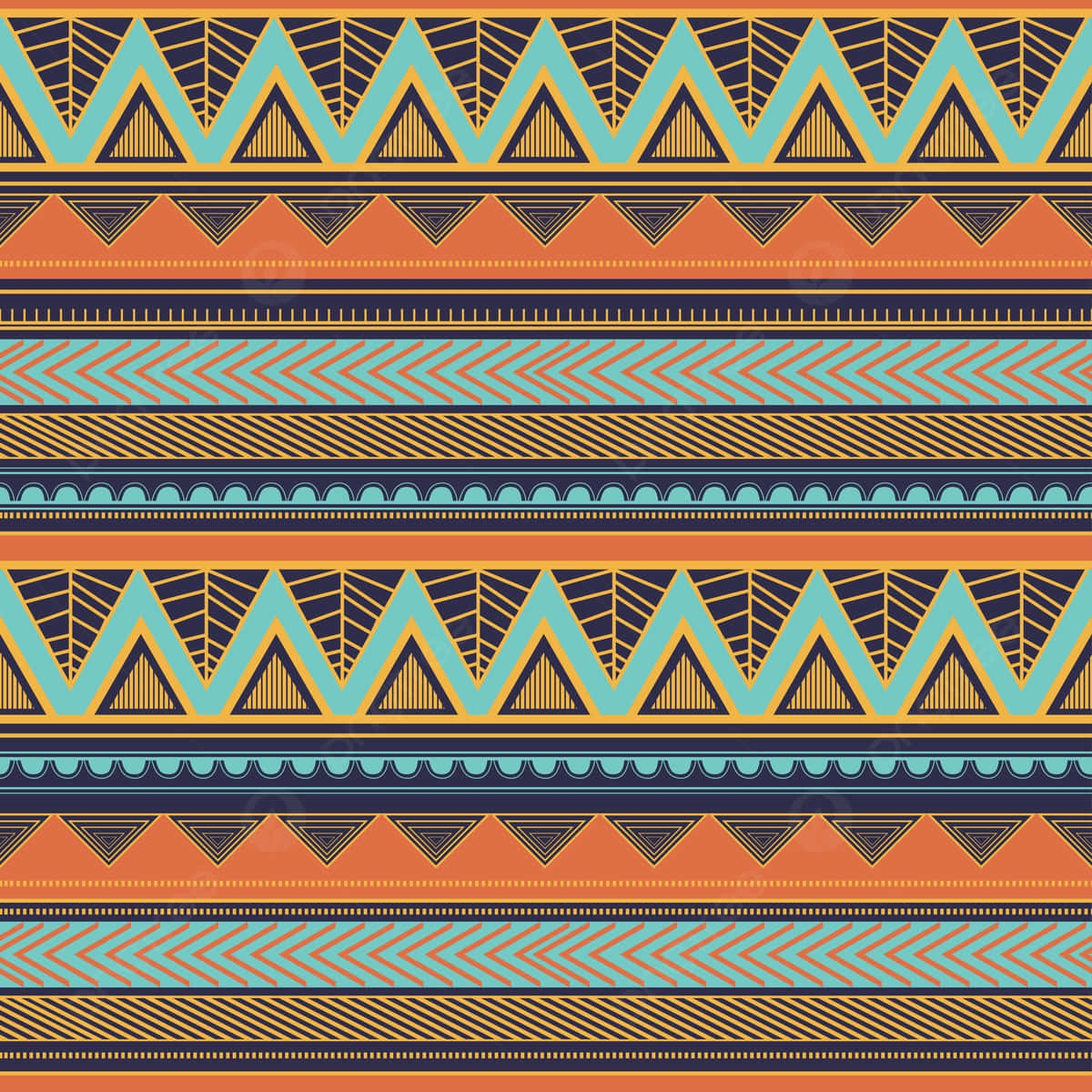 Vibrant Aztec Pattern Design Wallpaper