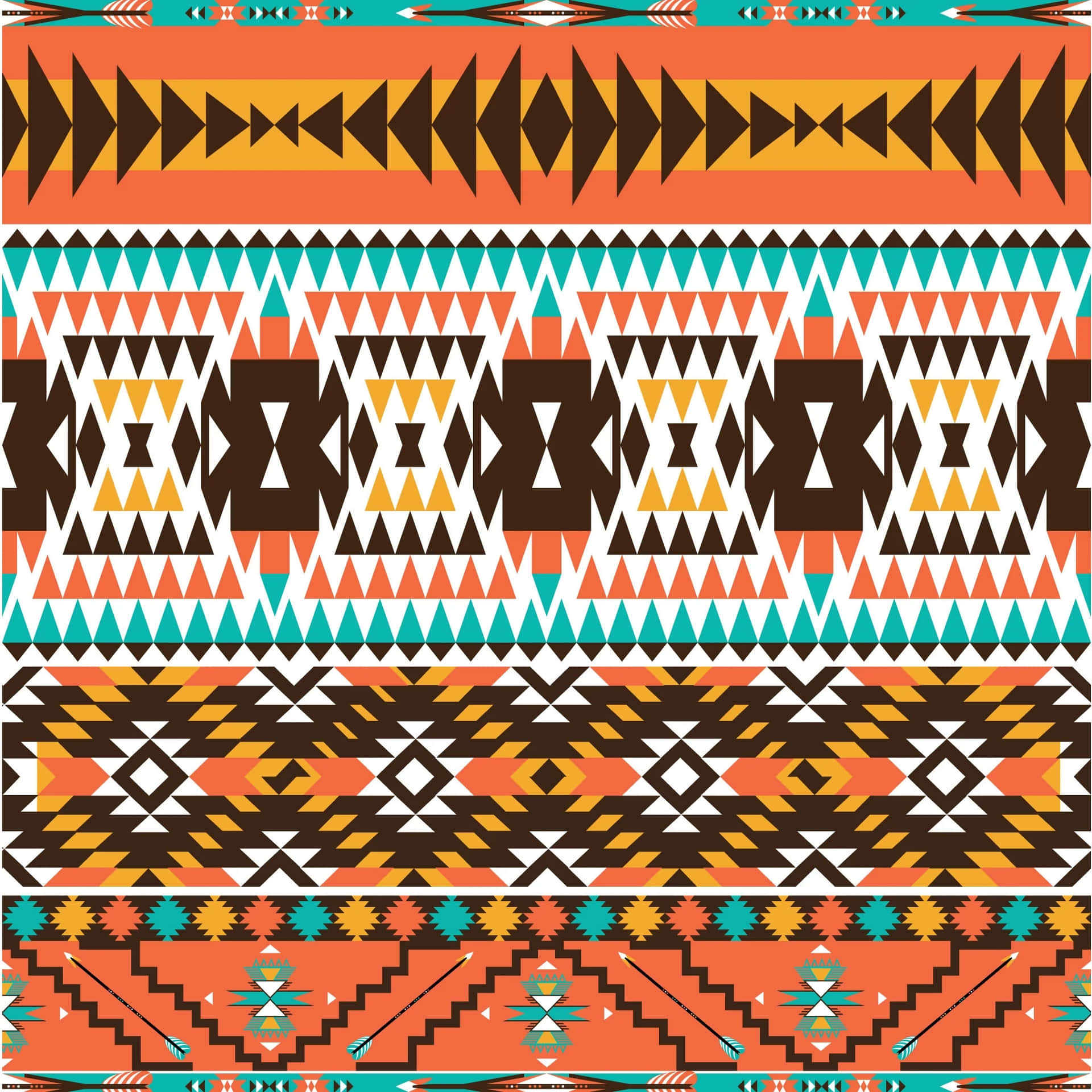 Vibrant Aztec Pattern Design Wallpaper