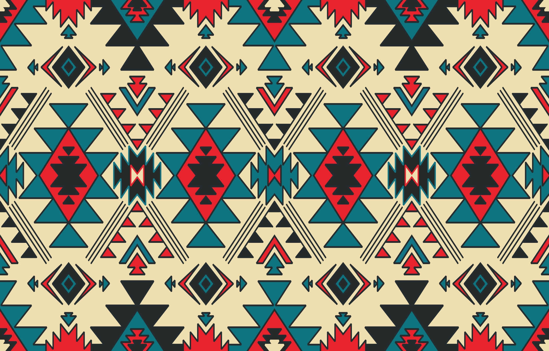 Vibrant Aztec Pattern Wallpaper