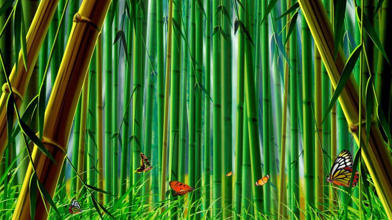 Vibrant_ Bamboo_ Forest_with_ Butterflies.jpg Wallpaper