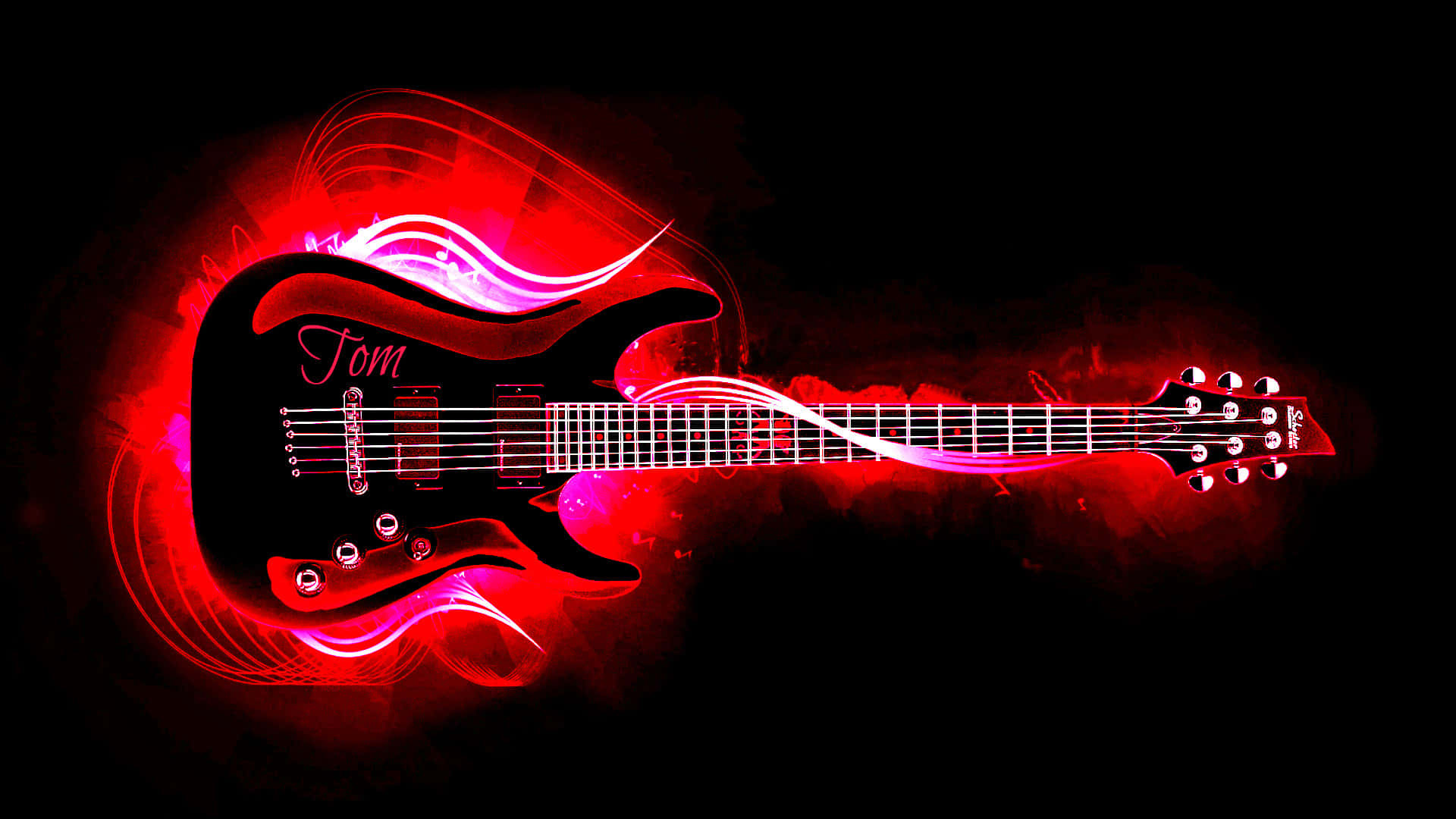 Vibrant_ Bass_ Guitar_ Art Wallpaper