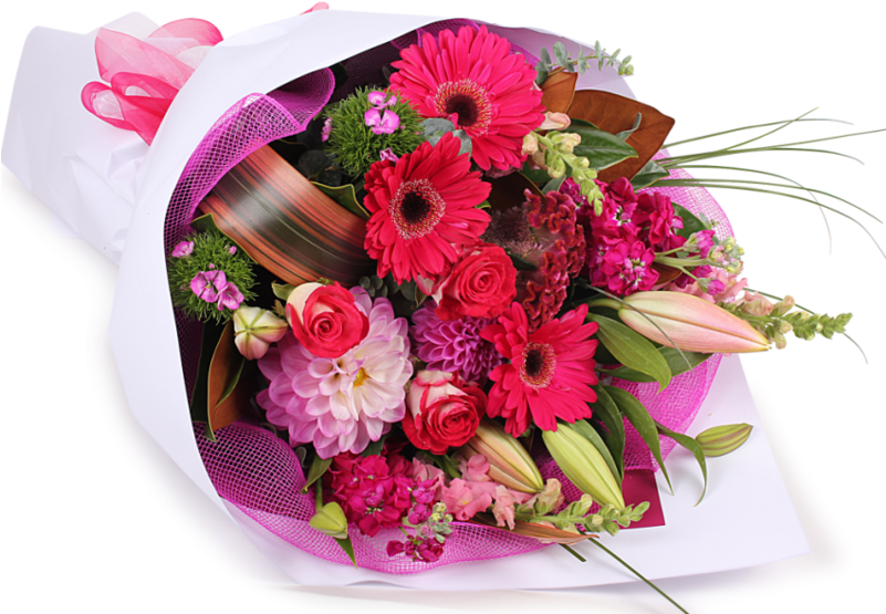 Vibrant Birthday Flower Bouquet PNG