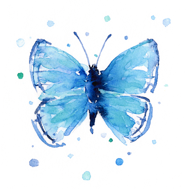 Vibrant Blue Butterfly Artwork PNG