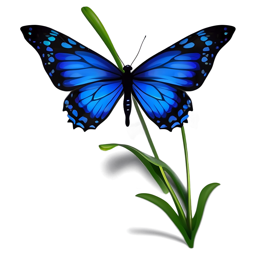 Vibrant Blue Butterfly Graphic Png 05212024 PNG