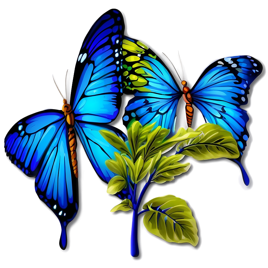 Vibrant Blue Butterfly Graphic Png Kox29 PNG
