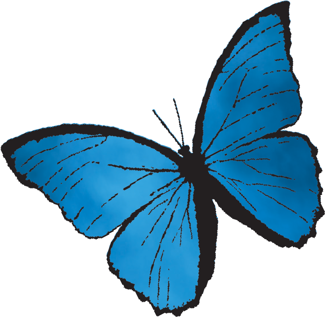 Download Vibrant Blue Butterfly Illustration | Wallpapers.com