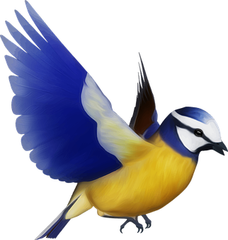 Vibrant Bluebird Illustration PNG