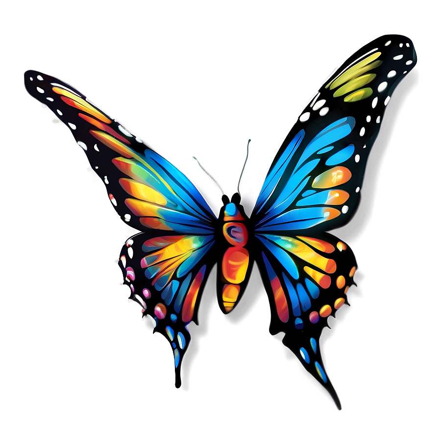 Vibrant Butterfly Art Png Umx8 PNG