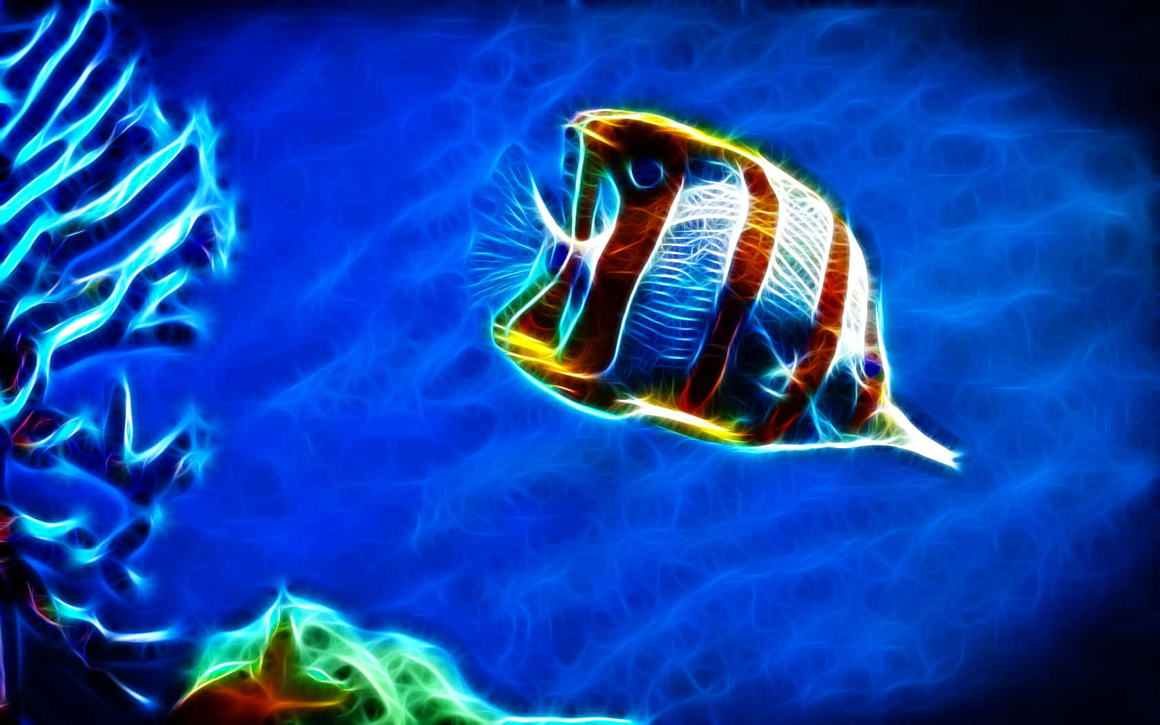 Vibrant Butterflyfish Art Wallpaper