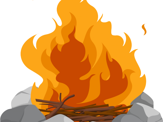 Vibrant Campfire Illustration PNG