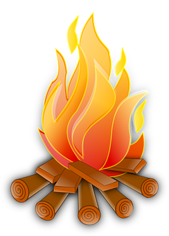 Vibrant Campfire Illustration PNG